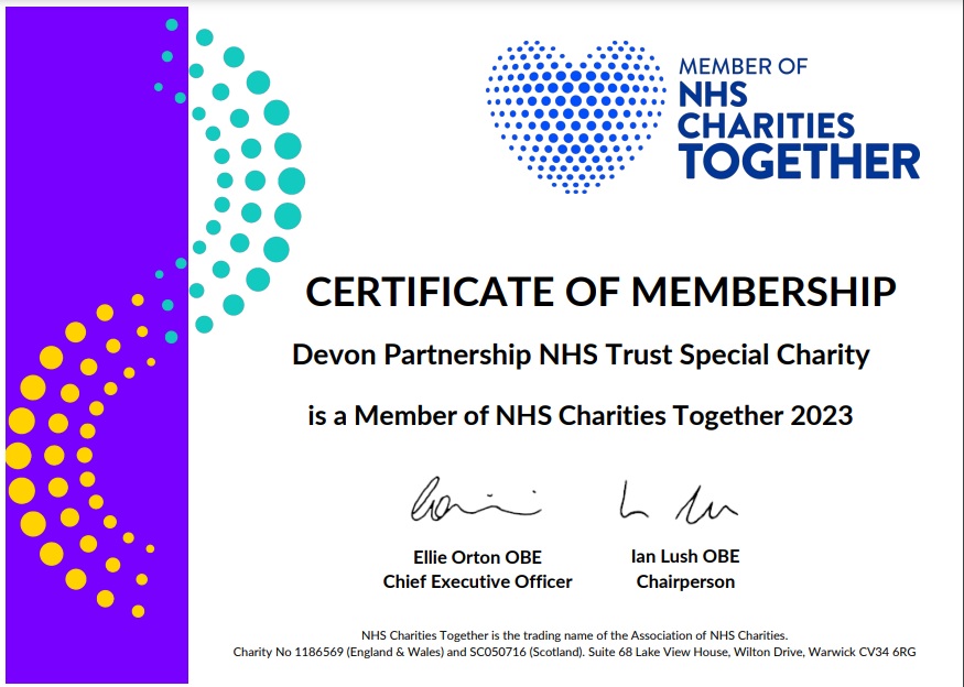 NHS Charities Together certificate